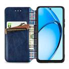 For OPPO A60 Cubic Grid Pressed Magnetic Leather Phone Case(Blue) - 3