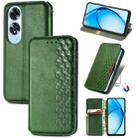 For OPPO A60 Cubic Grid Pressed Magnetic Leather Phone Case(Green) - 1