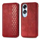 For OPPO A60 Cubic Grid Pressed Magnetic Leather Phone Case(Red) - 2