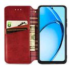 For OPPO A60 Cubic Grid Pressed Magnetic Leather Phone Case(Red) - 3