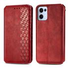 For OPPO Reno13 Cubic Grid Pressed Magnetic Leather Phone Case(Red) - 2