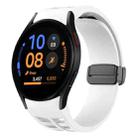 Fof Samsung Galaxy Watch FE 40mm Richard Magnetic Folding Black Buckle Silicone Watch Band(White) - 1