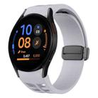 Fof Samsung Galaxy Watch FE 40mm Richard Magnetic Folding Black Buckle Silicone Watch Band(Light Gray) - 1