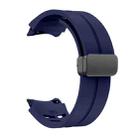 Fof Samsung Galaxy Watch FE 40mm Richard Magnetic Folding Black Buckle Silicone Watch Band(Midnight Blue) - 3