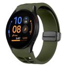 Fof Samsung Galaxy Watch FE 40mm Richard Magnetic Folding Black Buckle Silicone Watch Band(Army Green) - 1