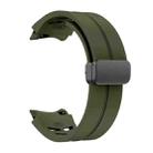 Fof Samsung Galaxy Watch FE 40mm Richard Magnetic Folding Black Buckle Silicone Watch Band(Army Green) - 3