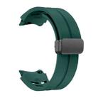 Fof Samsung Galaxy Watch FE 40mm Richard Magnetic Folding Black Buckle Silicone Watch Band(Dark Green) - 3