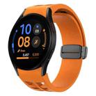 Fof Samsung Galaxy Watch FE 40mm Richard Magnetic Folding Black Buckle Silicone Watch Band(Orange) - 1