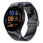 Fof Samsung Galaxy Watch FE 40mm Richard Magnetic Folding Black Buckle Silicone Watch Band(Black Gray Camouflage) - 1