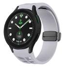 For Sansung Galaxy Watch 5 Pro Golf Edition Richard Magnetic Folding Black Buckle Silicone Watch Band(Light Gray) - 1