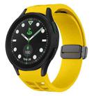 For Sansung Galaxy Watch 5 Pro Golf Edition Richard Magnetic Folding Black Buckle Silicone Watch Band(Yellow) - 1