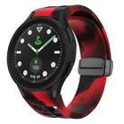 For Sansung Galaxy Watch 5 Pro Golf Edition Richard Magnetic Folding Black Buckle Silicone Watch Band(Black Red Camouflage) - 1