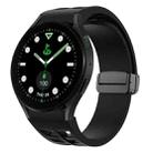 For Samsung Galaxy Watch 5 Golf Edition Richard Magnetic Folding Black Buckle Silicone Watch Band(Black) - 1