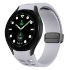 For Samsung Galaxy Watch 5 Golf Edition Richard Magnetic Folding Black Buckle Silicone Watch Band(Light Gray) - 1