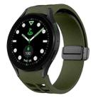 For Samsung Galaxy Watch 5 Golf Edition Richard Magnetic Folding Black Buckle Silicone Watch Band(Army Green) - 1