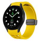 For Samsung Galaxy Watch 5 Golf Edition Richard Magnetic Folding Black Buckle Silicone Watch Band(Yellow) - 1