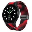 For Samsung Galaxy Watch 5 Golf Edition Richard Magnetic Folding Black Buckle Silicone Watch Band(Black Red Camouflage) - 1