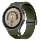 For Sansung Galaxy Watch 5 Pro 45mm Richard Magnetic Folding Black Buckle Silicone Watch Band(Army Green) - 1