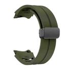 For Sansung Galaxy Watch 5 Pro 45mm Richard Magnetic Folding Black Buckle Silicone Watch Band(Army Green) - 3