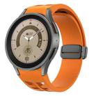 For Sansung Galaxy Watch 5 Pro 45mm Richard Magnetic Folding Black Buckle Silicone Watch Band(Orange) - 1