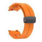 For Sansung Galaxy Watch 5 Pro 45mm Richard Magnetic Folding Black Buckle Silicone Watch Band(Orange) - 3