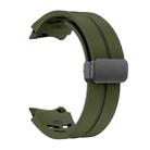 For Samsung Galaxy Watch 7 40 / 44mm Richard Magnetic Folding Black Buckle Silicone Watch Band(Army Green) - 3