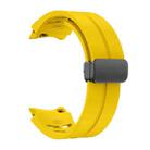 For Samsung Galaxy Watch 7 40 / 44mm Richard Magnetic Folding Black Buckle Silicone Watch Band(Yellow) - 3