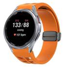 For Samsung Galaxy Watch 7 40 / 44mm Richard Magnetic Folding Black Buckle Silicone Watch Band(Orange) - 1