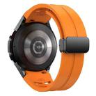 For Samsung Galaxy Watch 7 40 / 44mm Richard Magnetic Folding Black Buckle Silicone Watch Band(Orange) - 2