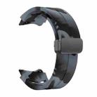 For Samsung Galaxy Watch 7 40 / 44mm Richard Magnetic Folding Black Buckle Silicone Watch Band(Black Gray Camouflage) - 3