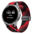 For Samsung Galaxy Watch 7 40 / 44mm Richard Magnetic Folding Black Buckle Silicone Watch Band(Black Red Camouflage) - 1