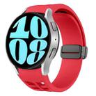 For Samsung Galaxy Watch 6 40 / 44mm Richard Magnetic Folding Black Buckle Silicone Watch Band(Red) - 1