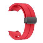 For Samsung Galaxy Watch 6 40 / 44mm Richard Magnetic Folding Black Buckle Silicone Watch Band(Red) - 3