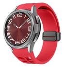 For Samsung Galaxy Watch 6 class 43 / 47mmic Richard Magnetic Folding Black Buckle Silicone Watch Band(Red) - 1