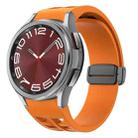 For Samsung Galaxy Watch 6 class 43 / 47mmic Richard Magnetic Folding Black Buckle Silicone Watch Band(Orange) - 1
