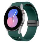 For Samsung Galaxy Watch 5 40 / 44mm Richard Magnetic Folding Black Buckle Silicone Watch Band(Dark Green) - 1