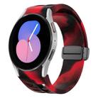 For Samsung Galaxy Watch 5 40 / 44mm Richard Magnetic Folding Black Buckle Silicone Watch Band(Black Red Camouflage) - 1