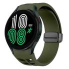 Fou Samsung Galaxy Watch 4 40 / 44mm Richard Magnetic Folding Black Buckle Silicone Watch Band(Army Green) - 1