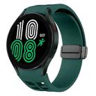 Fou Samsung Galaxy Watch 4 40 / 44mm Richard Magnetic Folding Black Buckle Silicone Watch Band(Dark Green) - 1