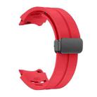 Fou Samsung Galaxy Watch 4 40 / 44mm Richard Magnetic Folding Black Buckle Silicone Watch Band(Red) - 3