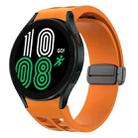 Fou Samsung Galaxy Watch 4 40 / 44mm Richard Magnetic Folding Black Buckle Silicone Watch Band(Orange) - 1