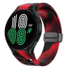 Fou Samsung Galaxy Watch 4 40 / 44mm Richard Magnetic Folding Black Buckle Silicone Watch Band(Black Red Camouflage) - 1