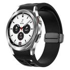 For Samsung Galaxy Watch 4 classic 42 / 46mm Richard Magnetic Folding Black Buckle Silicone Watch Band(Black) - 1