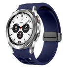 For Samsung Galaxy Watch 4 classic 42 / 46mm Richard Magnetic Folding Black Buckle Silicone Watch Band(Midnight Blue) - 1