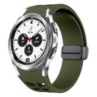 For Samsung Galaxy Watch 4 classic 42 / 46mm Richard Magnetic Folding Black Buckle Silicone Watch Band(Army Green) - 1