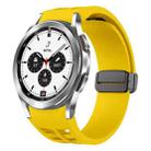 For Samsung Galaxy Watch 4 classic 42 / 46mm Richard Magnetic Folding Black Buckle Silicone Watch Band(Yellow) - 1