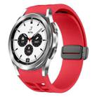 For Samsung Galaxy Watch 4 classic 42 / 46mm Richard Magnetic Folding Black Buckle Silicone Watch Band(Red) - 1