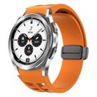 For Samsung Galaxy Watch 4 classic 42 / 46mm Richard Magnetic Folding Black Buckle Silicone Watch Band(Orange) - 1