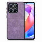 For Honor X6a Vintage Leather PC Back Cover Phone Case(Purple) - 1