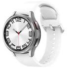 For Samsung Galaxy Watch 6 Classic 47mm Solid Color Silver Buckle Quick Release Silicone Watch Band(White) - 1